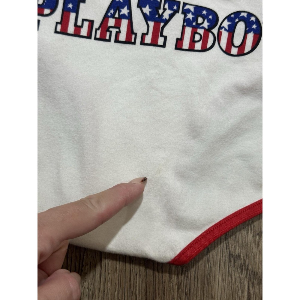 Y2K Vintage Playboy Bunny Head USA Flag Briefs Underwear Size L - Picture 8 of 15